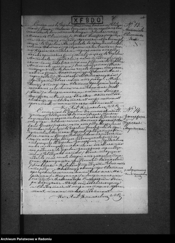 image.from.unit.number "Księga akt urodzenia, małżeństwa i zgonu par. rzym.-kat. Bieliny 1878 r."