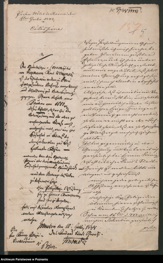 Obraz 10 z jednostki "A. betr. den Vinzent Sobierajski, Ignatz von Sokolnicki, gräfliche Familie Sokolnicki und Michael Graf Soltan"