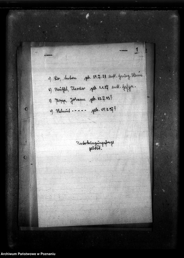 Obraz 5 z jednostki "Unterbringungsfrage gelöst [Wyniki badań psychologicznych dzieci Anton Lier, Theodor Müthel, Johanna Popp, Helmut]."