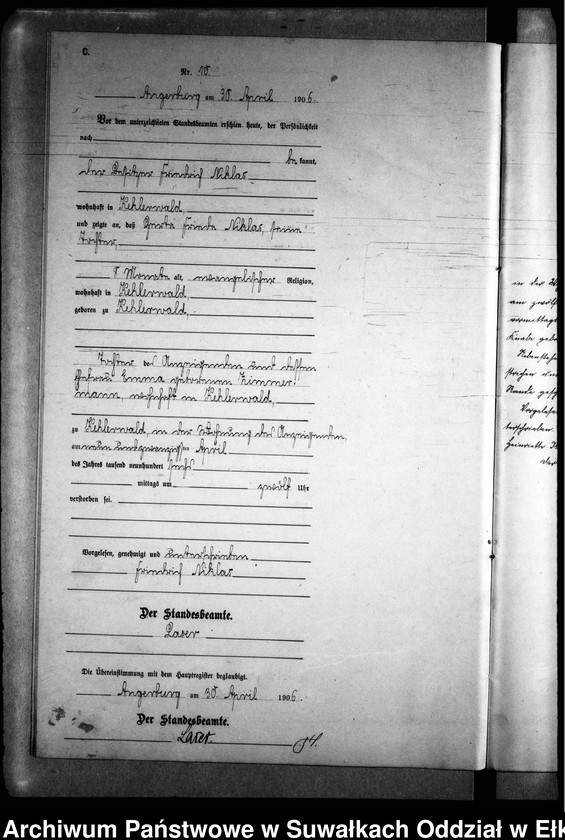 image.from.unit.number "Sterbe-Neben-Register des Preussischen Standes-Amtes Kehlen Kreis Angerburg"