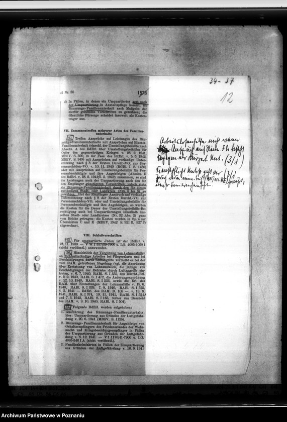 Obraz 16 z jednostki "Räumungs - Familienunterhalt. Sonderunterstützung für Polen. Umquartierung wegen Luftgeführdung"