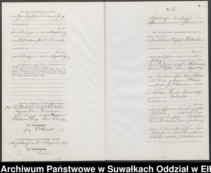 image.from.unit.number "Heiraths-Neben-Register des Preussischen Standes-Amtes der Stadt Angerburg Kreis Angerburg"