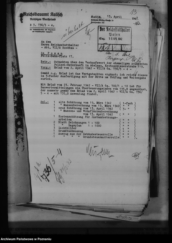 Obraz 19 z jednostki "Wertgutachten der (polnischen) beschlagnahmten Grundstücke"