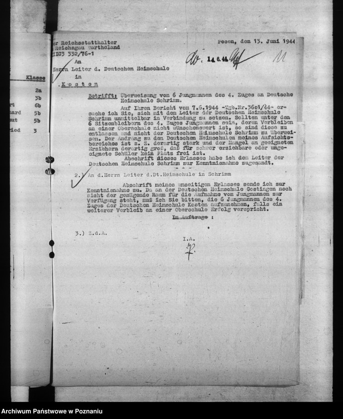 Obraz 15 z jednostki "Aufnahme der Schüler in die Oberschulen."