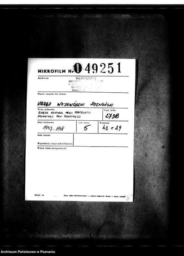 Obraz 2 z jednostki "Księga kontroli prac parcelacji prywatnej powiatu rawickiego"