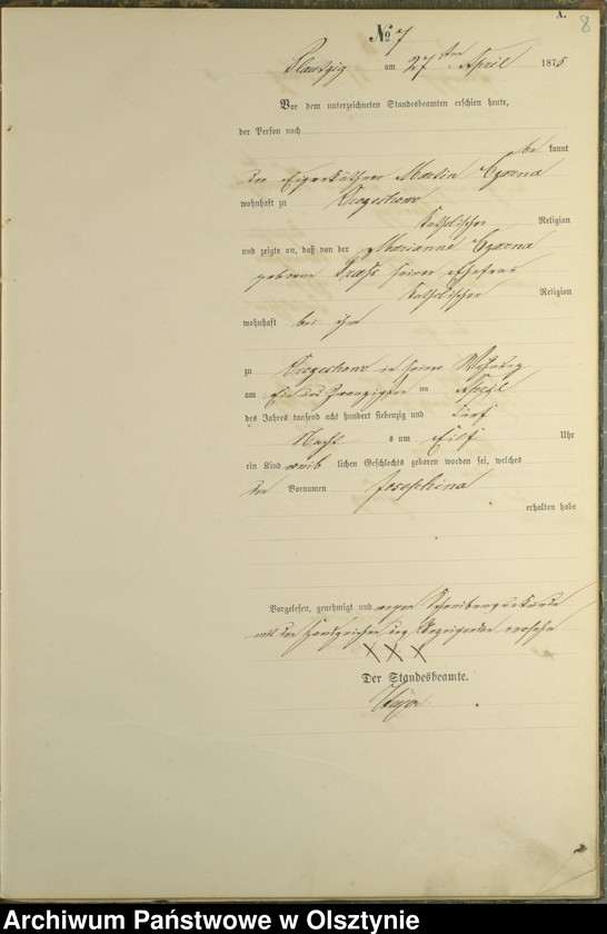 image.from.unit.number "Haupt-Geburts-Register Nr 1 - 25"