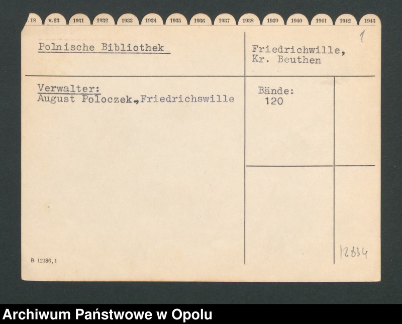 Obraz 3 z jednostki "Polnische Bibliothek - Friedrichwille Kr. Beuthen"