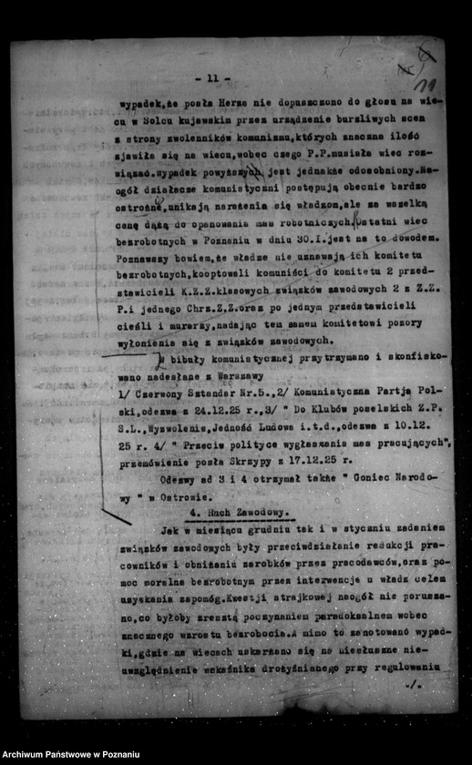 Obraz 15 z jednostki "Sprawozdania sytuacyjne miesięczne za miesiące styczeń, luty 1926 r."