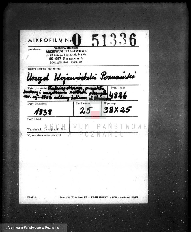 Obraz 2 z jednostki "Zatwierdzenie projektu budowy i urządzenia zakładu przemysłowego nr rej 1503 /odlewy żeliwne lano-kute i budowa maszyn przemysłowych/ Poznań ul. Wrzesińska/ Oraz Fabryka maszyn firmy „Stalum""