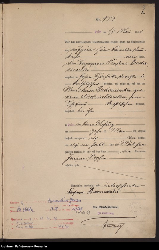 Obraz 4 z jednostki "Księga miejscowa urodzeń tom III [Rejestr główny urodzeń]"