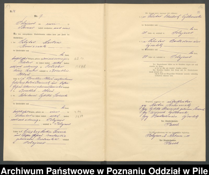 Obraz 10 z jednostki "Księga małżeństw"