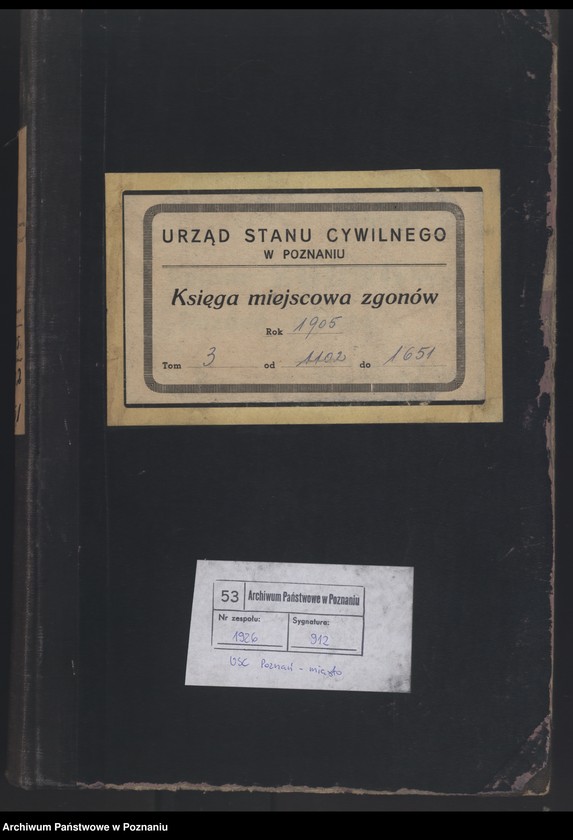 Obraz 2 z jednostki "Księga miejscowa zgonów tom III"