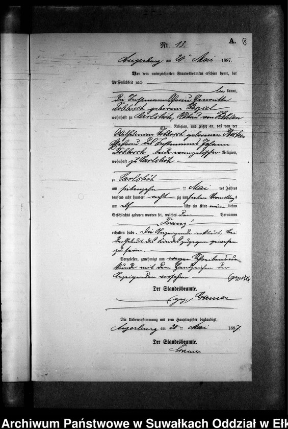 image.from.unit.number "Geburts-Neben-Register des Preussischen Standes-Amtes Kehlen Kreis Angerburg"