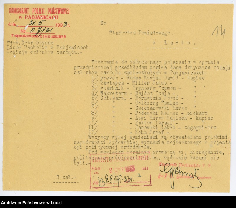 Obraz 17 z jednostki "Stowarzyszenie Dobroczynne "Linas Hacholim" w Pabianicach"