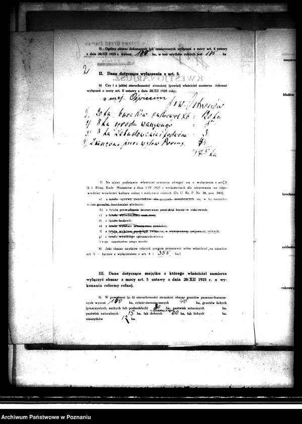 Obraz 6 z jednostki "Majątek Oświecim powiatu kępińskiego wyłączenie z art.4,5 ustawy o reformie"