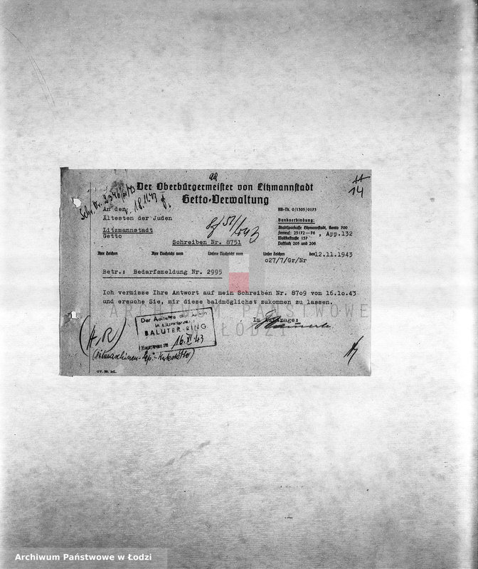 Obraz 17 z jednostki "Arbeitsressort M-P [Niemieckie zamówienia skierowane do resortów pracy, produkcja, zapotrzebowania materiałów do produkcji]"