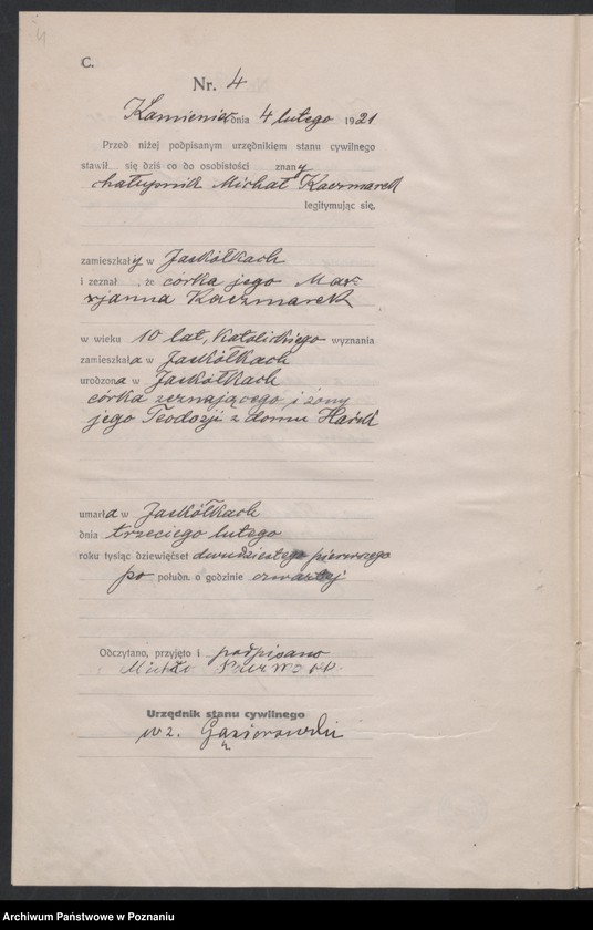 Obraz 6 z jednostki "Rejestr główny zgonów"