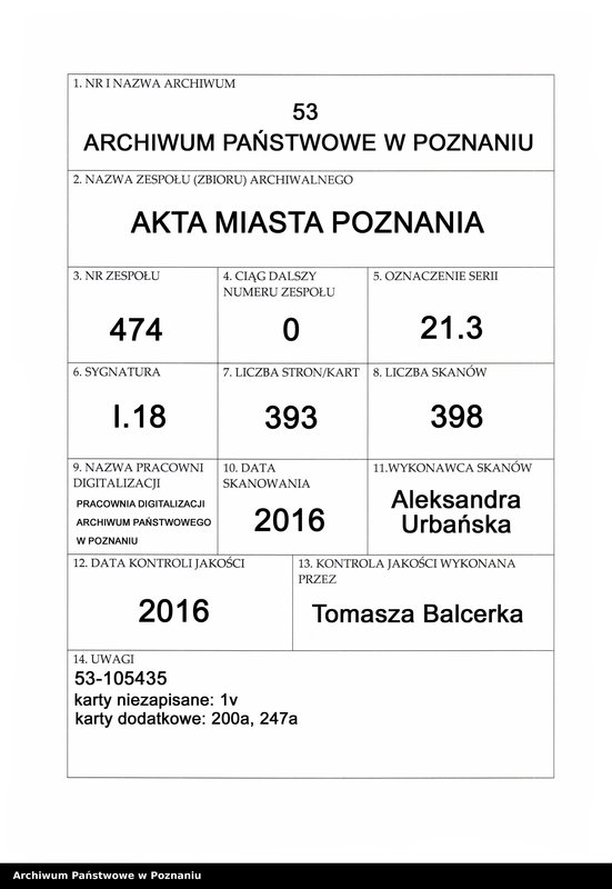 Obraz 1 z jednostki "Liber actorum civilium Posnaniensium incipitur ab feria tertia ante festum s.Mathei evangeliste anni domini 1554 usque ad annum 1556 ... sub B.W. notario."