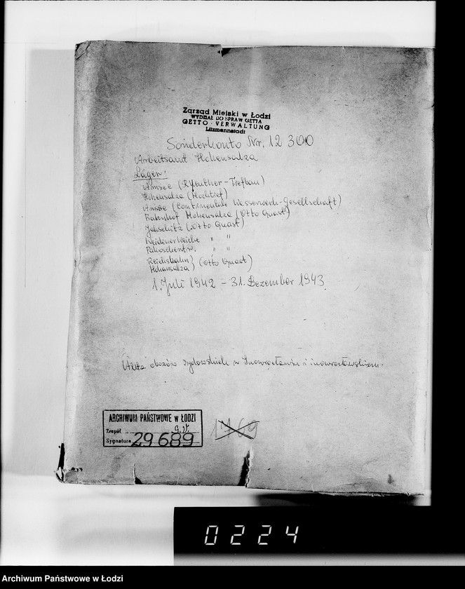Obraz 4 z jednostki "Sonderkonto 12300. Arbeitsamt Hohensalza Lager:Amsee (Reuther- Tiefbau), Hohensalza Amsee, (Continentale Wasserwerk- Gesellschaft), Bahnhof Hohensalza (Otto Quast), Jakschitz (Otto Quast), Weidener Weiche, Reichsbahn (Otto Quast)."