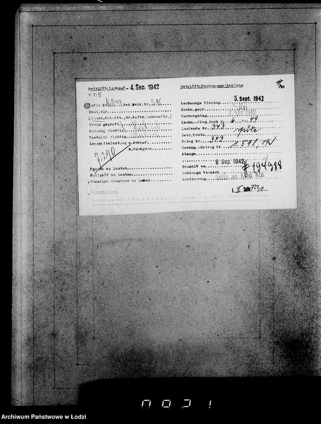 Obraz 13 z jednostki "Aufträge, [Lieferscheinen und Rechnungen] 14731-16050 [Dostawy żywności do Getta]"