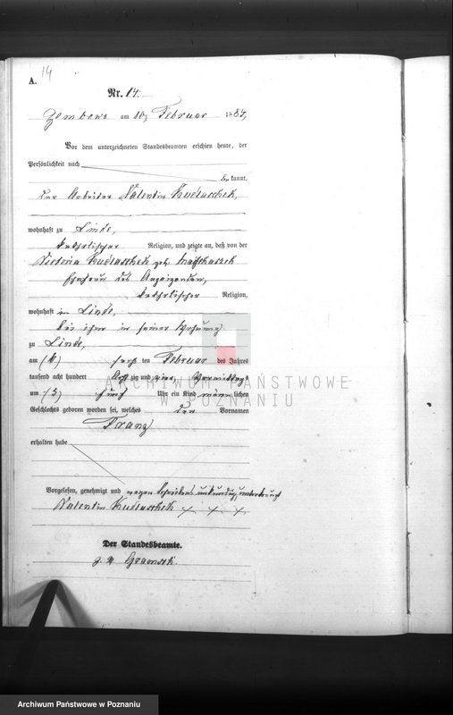 Obraz 16 z jednostki "Księga urodzeń"