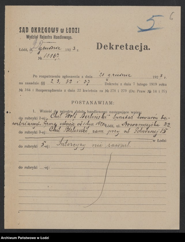 Obraz 8 z jednostki "Chil Wolf Berliński – sprzedaż towarów bawełnianych"