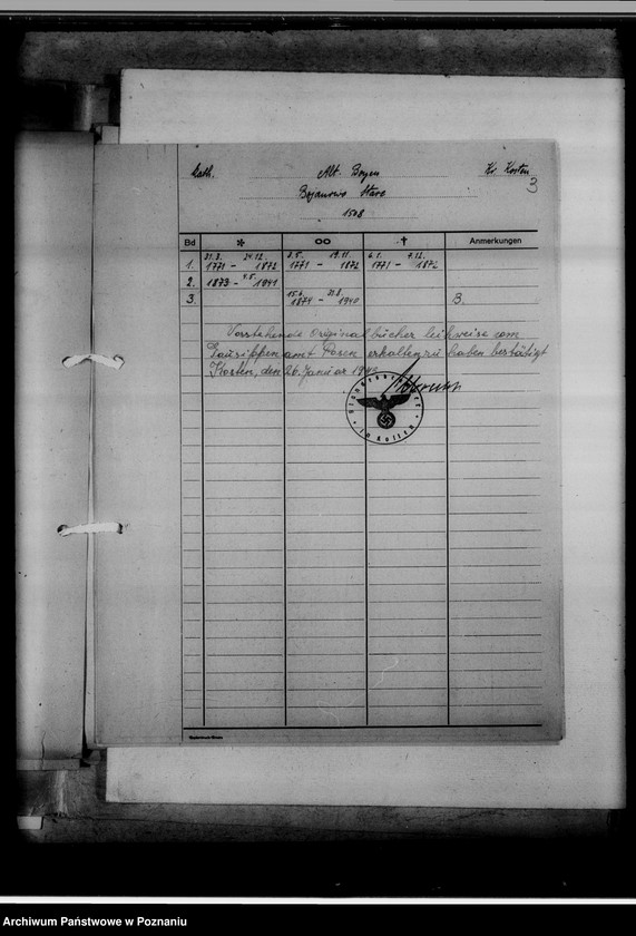 image.from.unit.number "Bücherverzeichnis, Kreissippenamt Kosten [Kościan]"