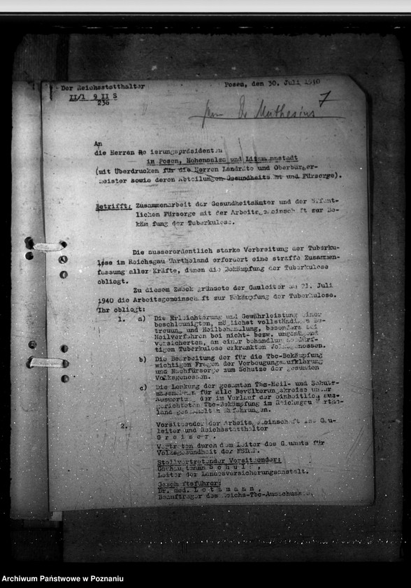 Obraz 11 z jednostki "Bekämpfung der Tbc vor Verordnung vom 8.9.1942"