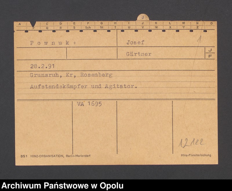 Obraz 3 z jednostki "[Pownuk Josef, ur. 28.02.1891, zam. Grunsruh]"