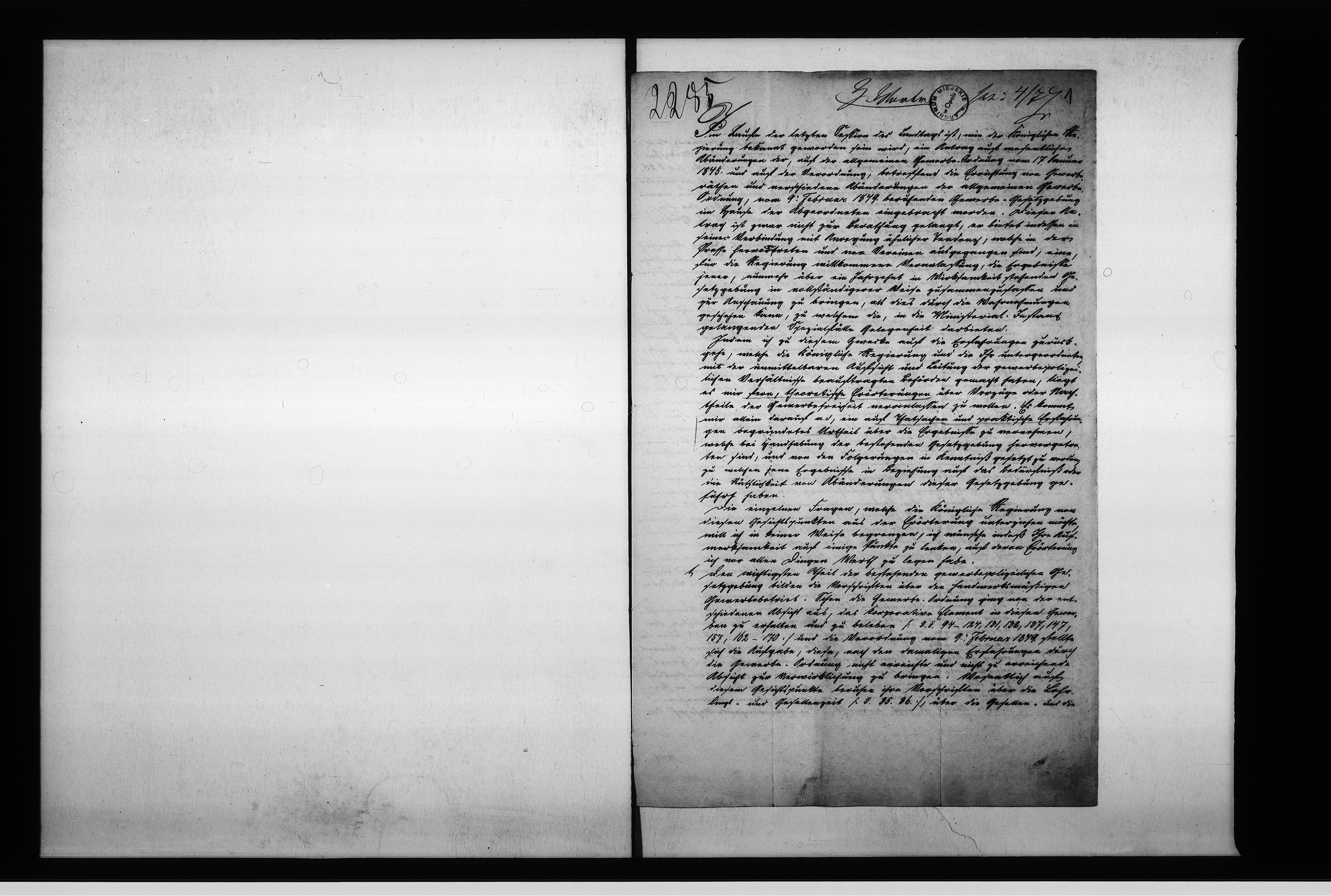 image.from.unit.number "Acta des Magistrats zu Oppeln betreffend Gutachten über Abänderung der Gewerbe-Ordnung und Gewebesteuer Gesetzgebung"