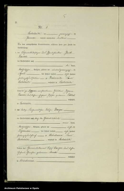 image.from.unit.number "Heiraths-Haupt-Register Standesamts Leobschütz pro 1903"
