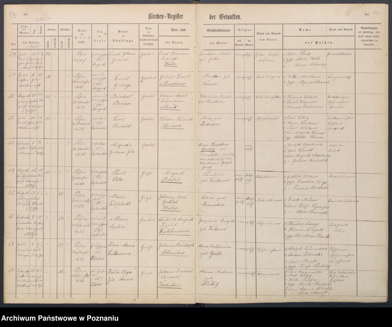 Obraz 10 z jednostki "[Akta urodzeń i chrztów, ślubów, zgonów]"