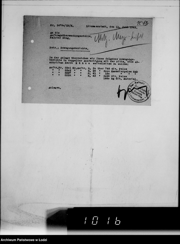 Obraz 19 z jednostki "Kriegsauftrag R.30. Rein.von Pelzen 32 HBA Posen"