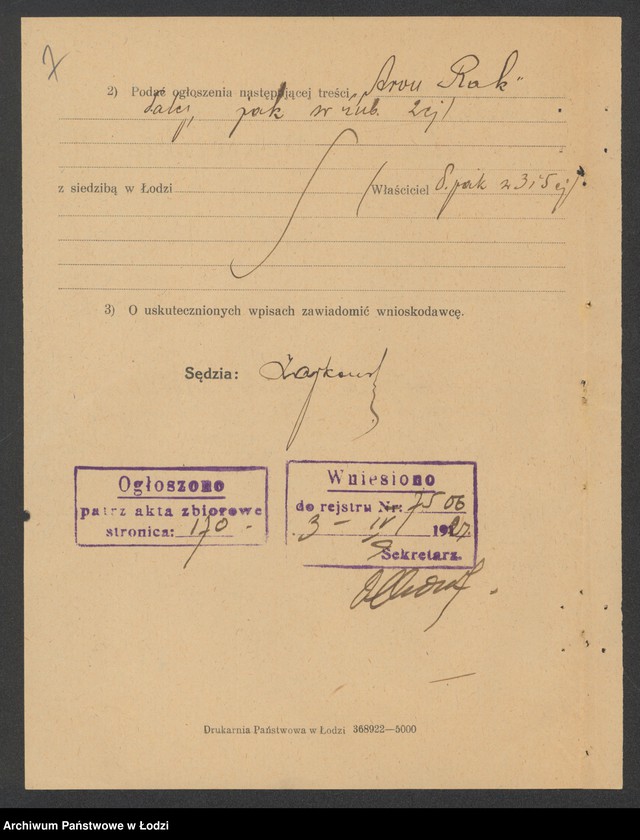 Obraz 9 z jednostki "Aron Rak- sprzedaż cukierków, czekolady i towarów kolonialnych"