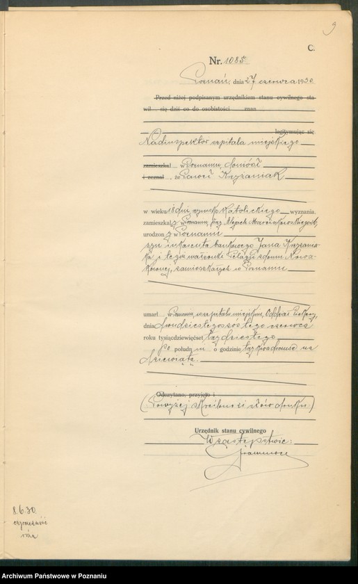 Obraz 11 z jednostki "Księga miejscowa zgonów tom III [Rejestr główny zgonów]"