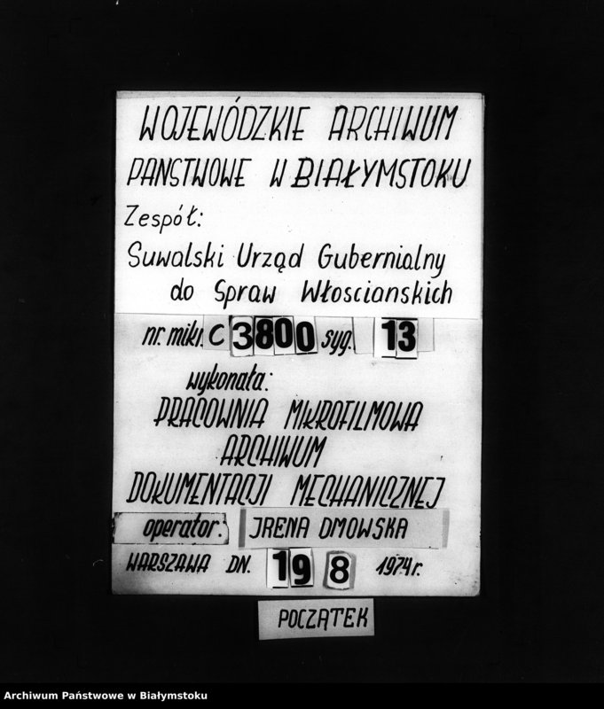 image.from.unit.number "Delo…o toĉnom opredelenîi prostranstva krestjanskago nadela sel. Podkorklevo, Kalvarîjskago uezda /gm.Janowo/"