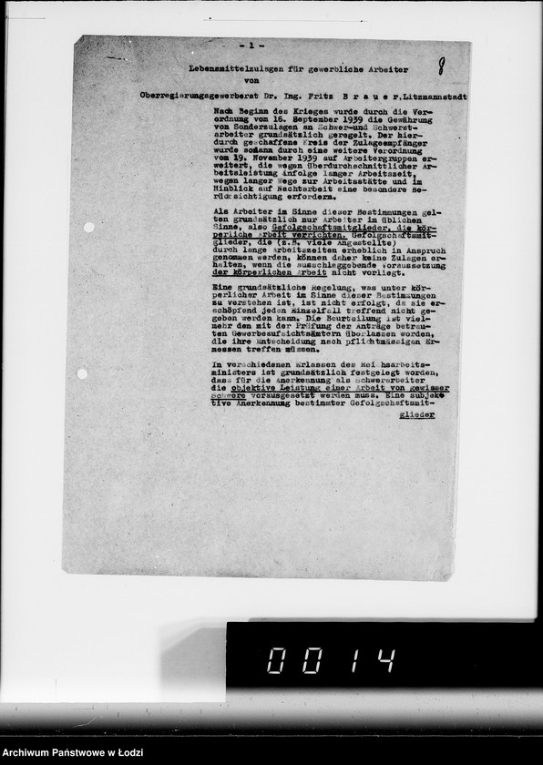 Obraz 12 z jednostki "Lebensmittelzuteilung für Lang- Schwer-und Nachtarbeiter"