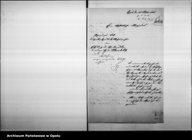 Obraz 5 z jednostki "Acta des Magistrats zu Oppeln betreffend den Wein - Bier - Ausschank im Hause No 7 Ostrowek durch F.B. Meyer Vol. I"