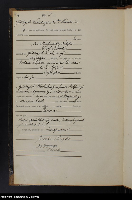 image.from.unit.number "Geburts-Haupt-Register Nr 1 - 9"