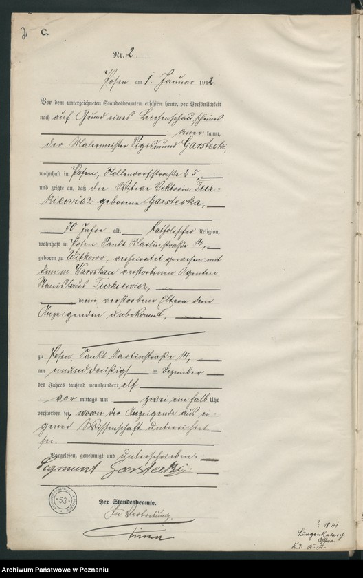 Obraz 4 z jednostki "Księga miejscowa zgonów tom I [Rejestr główny zgonów]"