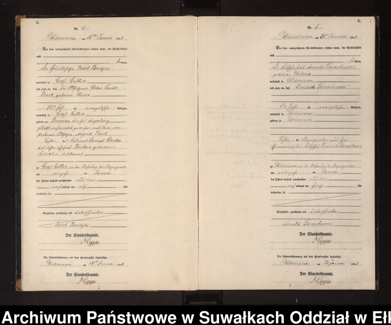 image.from.unit.number "Sterbe-Neben-Register des Preussischen Standes-Amtes Widminnen Kreis Loetzen"