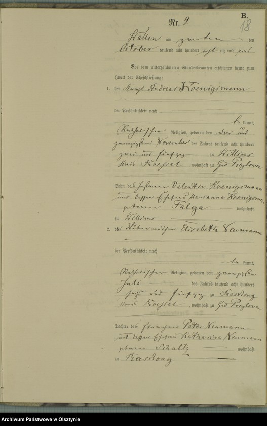 image.from.unit.number "Heiraths-Haupt-Register Nr 1 - 11"