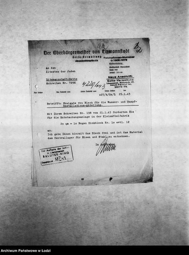 Obraz 5 z jednostki "Metall-Abteilung [Produkcja i zapotrzebowanie materiałów dla resortu pracy]"