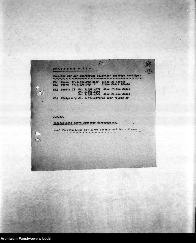 Obraz 18 z jednostki "Arbeitsressort R [Produkcja i zapotrzebowanie materiałów dla resortów pracy]"