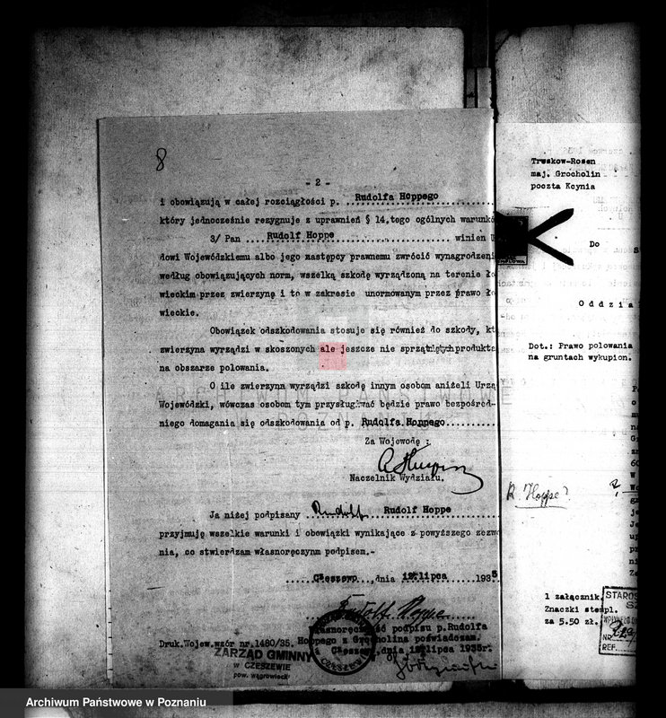 Obraz 12 z jednostki "/Majątek Grocholin prawo polowania na gruntach wykupionych/"