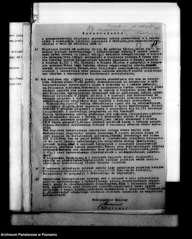 Obraz 16 z jednostki "Prywatna Szkoła Powszechna z niemieckim językiem nauczania w Obrzycku powiat Szamotuły"