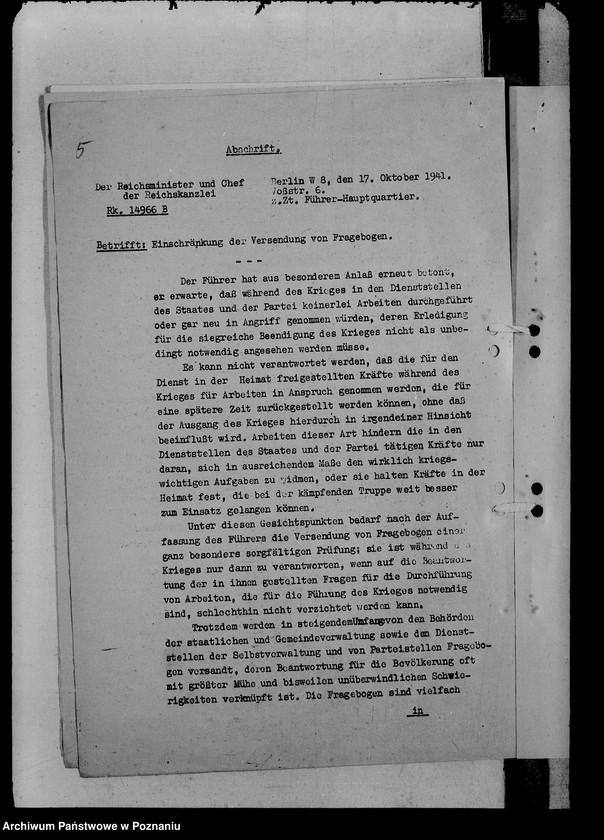 Obraz 9 z jednostki "Korespondencja sztabu gospodarczego przy namiestniku w Kraju Warty"