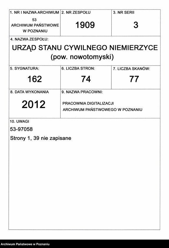 Obraz 1 z jednostki "Księga aktów małżeństw"