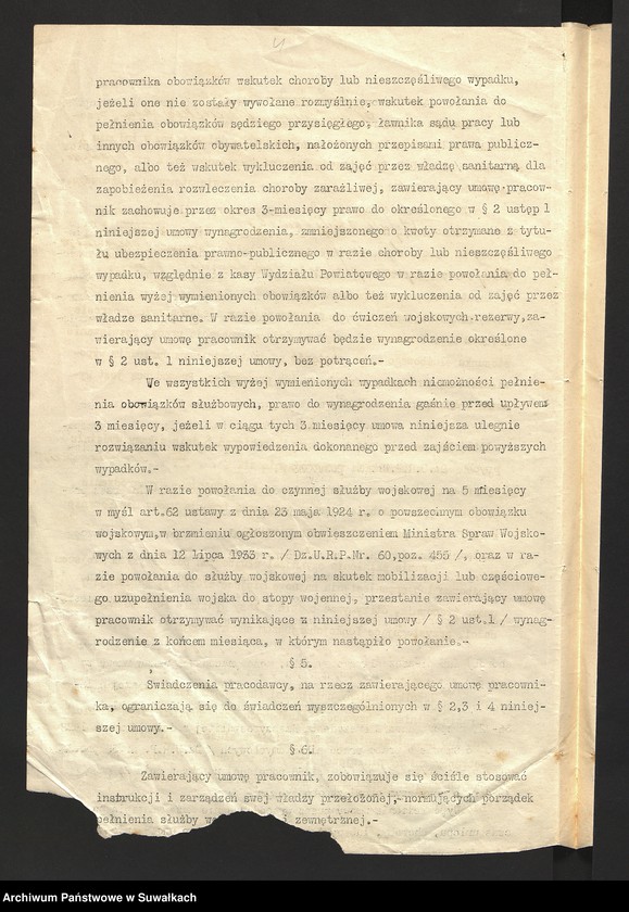 image.from.unit.number "[Umowa o pracę zawarta przez przedstawiciela Wydziału Państwowego w Suwałkach ze Stefanem Kuligowskim]"