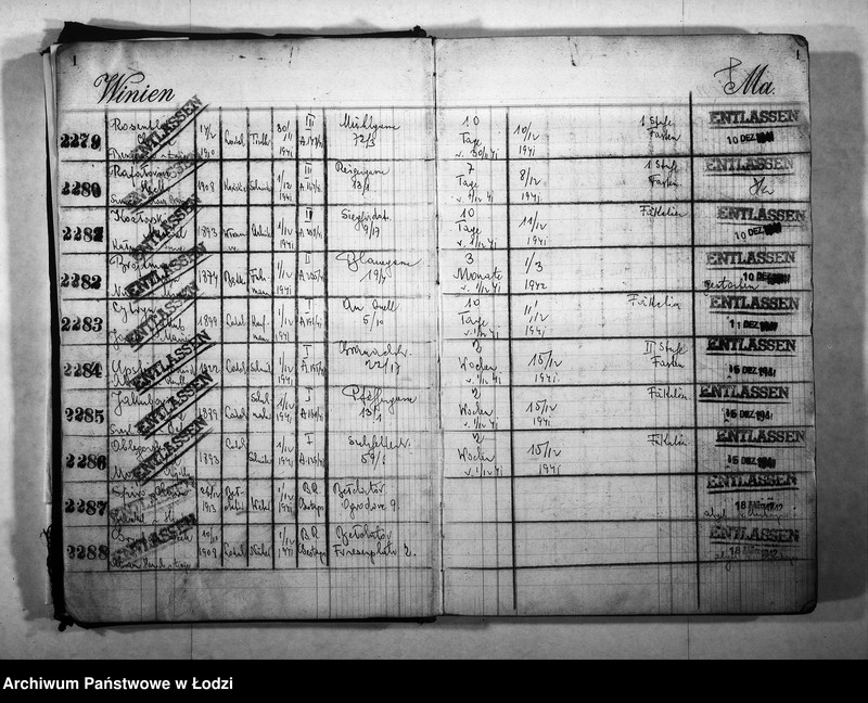 Obraz 4 z jednostki "Entlassungsbuch [Imienny spis więźniów, dane personalne]"